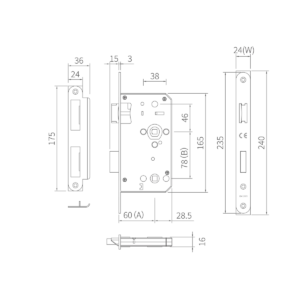 Alternative view of Thân khóa chuẩn châu Âu ML6072-03