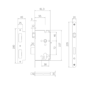 Alternative view of Thân khóa tiêu chuẩn châu Âu ML5572N
