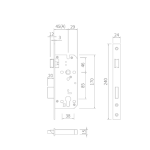 Alternative view of Thân khóa tiêu chuẩn châu Âu ML4585/5085/6085
